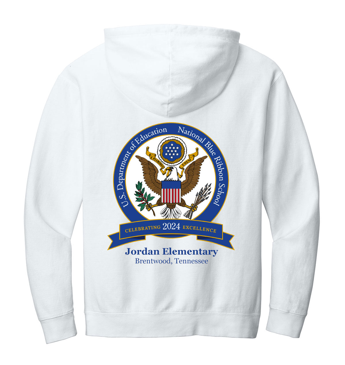 ADULT Blue Ribbon Comfort Color Lightweight Hoodie-WHITE