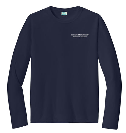 ADULT Blue Ribbon Long Sleeve Performance Tee-NAVY