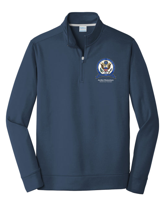 ADULT Blue Ribbon 1/4 Zip Fleece Sweater- NAVY