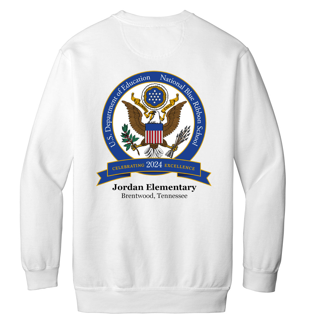 ADULT Blue Ribbon Comfort Color Crewneck-WHITE