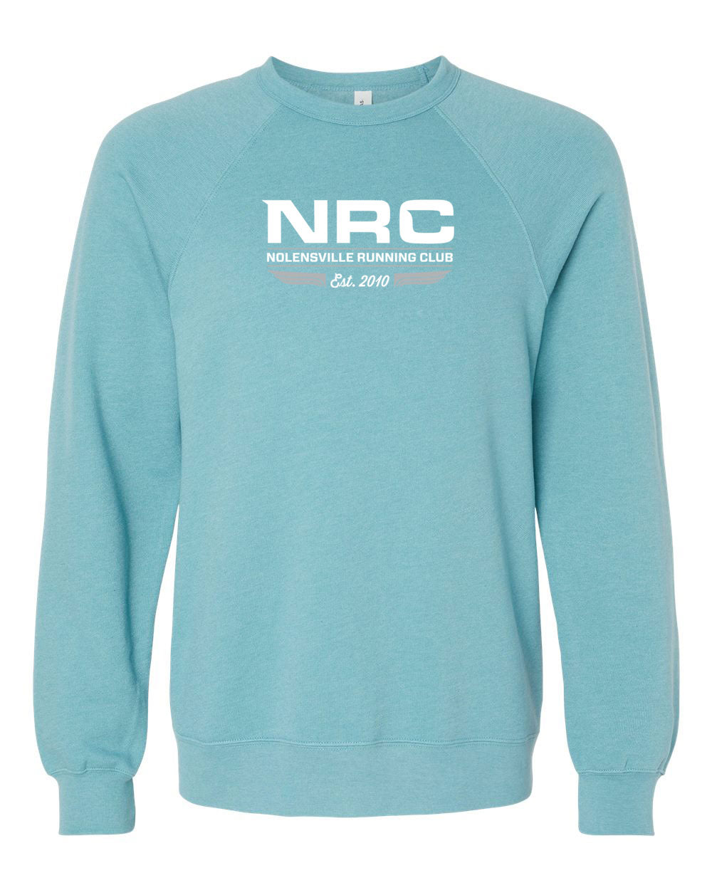 NRC Bella & Cavas Sponge Fleece Crewneck Sweatshirt Heather Blue Lagoon