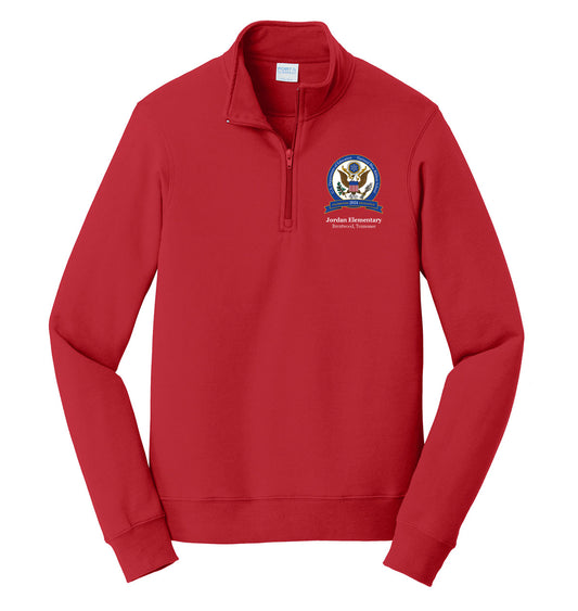 ADULT Blue Ribbon 1/4 Zip Fleece Sweater- RED