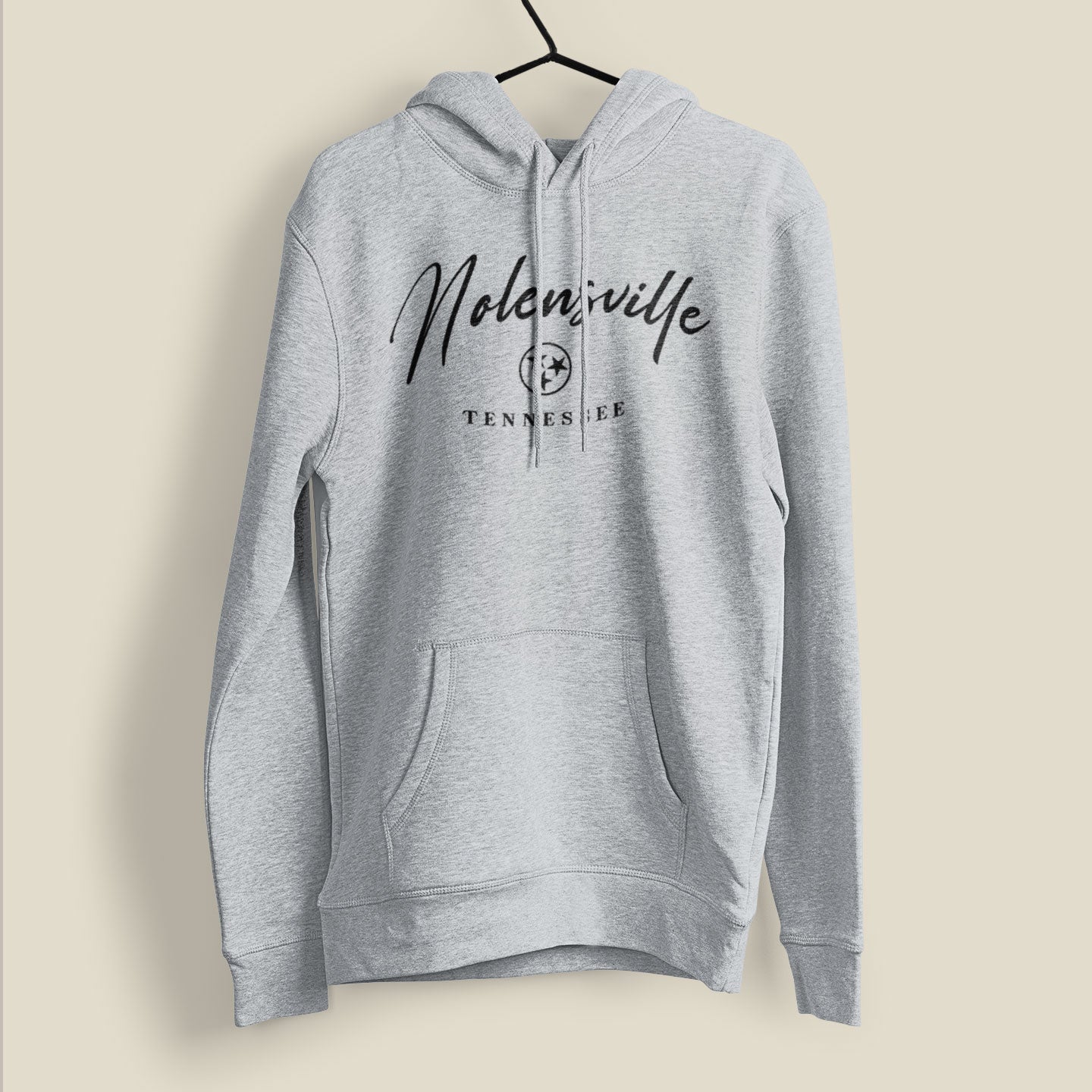 Nolensville TN Tri Star Featherlight Hoodie (Light Heather Grey)